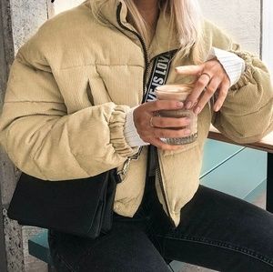 1 left! RESTOCK Stay Golden Corduroy Puffer Jacket